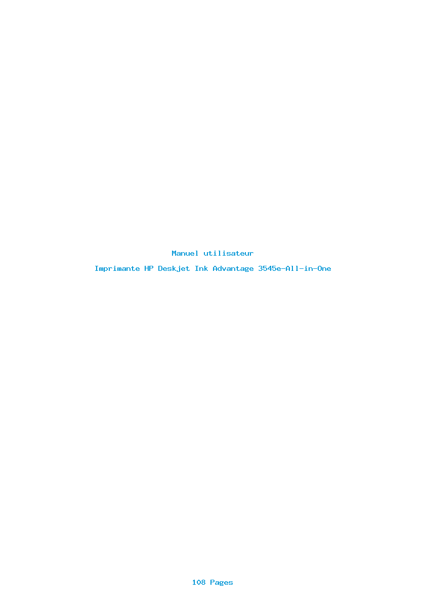 Page 1 de la notice Manuel utilisateur HP Deskjet Ink Advantage 3545e-All-in-One