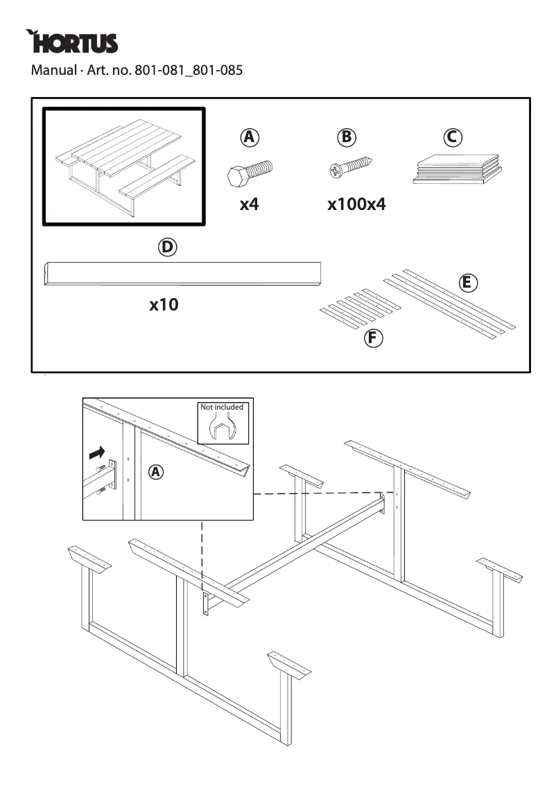 Page 1 de la notice Manuel utilisateur Hortus 801-085