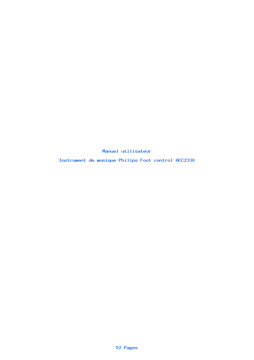 Page 1 de la notice Manuel utilisateur Philips Foot control ACC2330