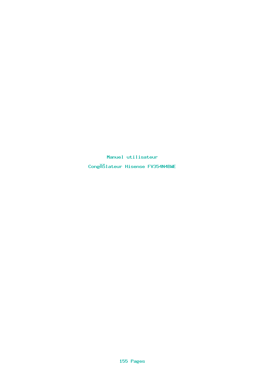 Page 1 de la notice Manuel utilisateur Hisense FV354N4BWE