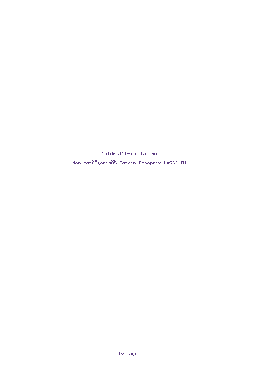 Page 1 de la notice Guide d'installation Garmin Panoptix LVS32-TH
