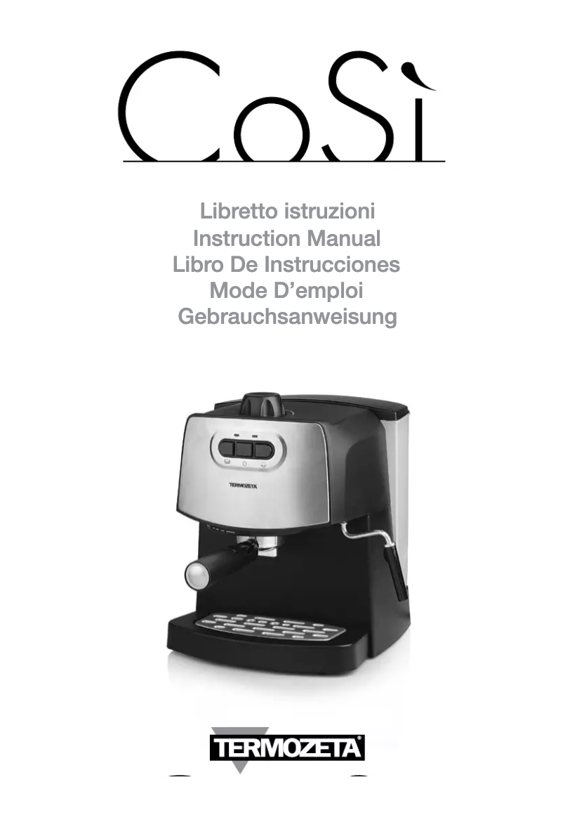 Page 1 de la notice Manuel utilisateur Termozeta COSì