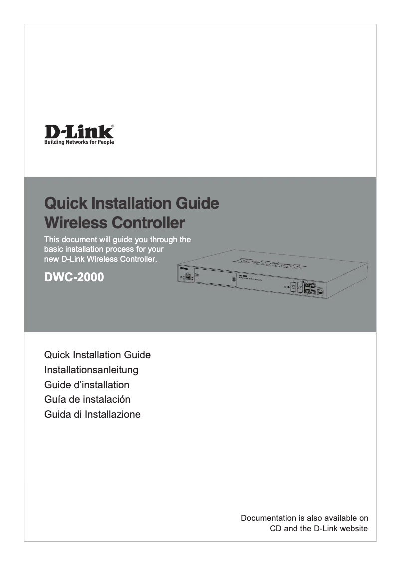 Página 1 del manual Guía de instalación D-Link DWC-2000