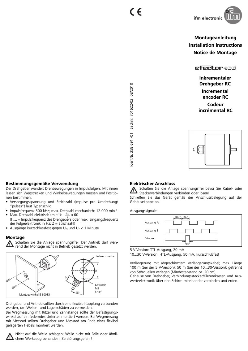 Page 1 de la notice Manuel utilisateur IFM RC6033