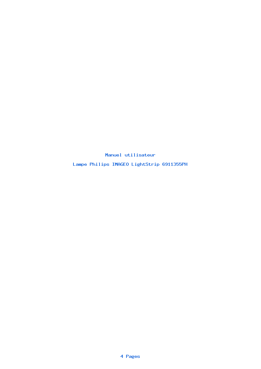 Page 1 de la notice Manuel utilisateur Philips IMAGEO LightStrip 6911355PH