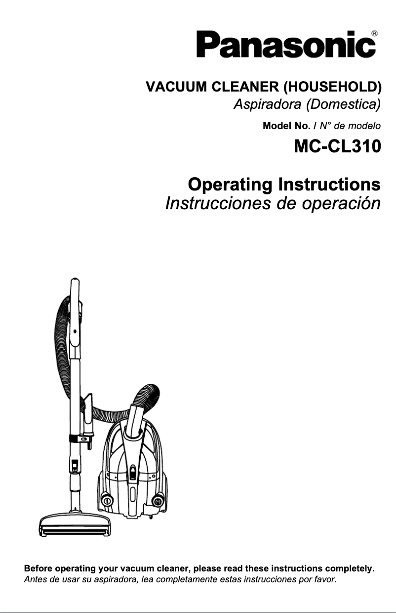 Page 1 de la notice Manuel utilisateur Panasonic MC-CL310