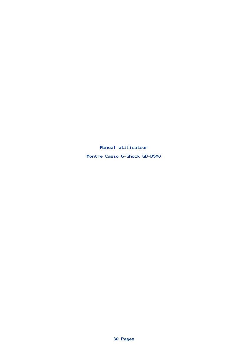 Page 1 de la notice Manuel utilisateur Casio G-Shock GD-B500
