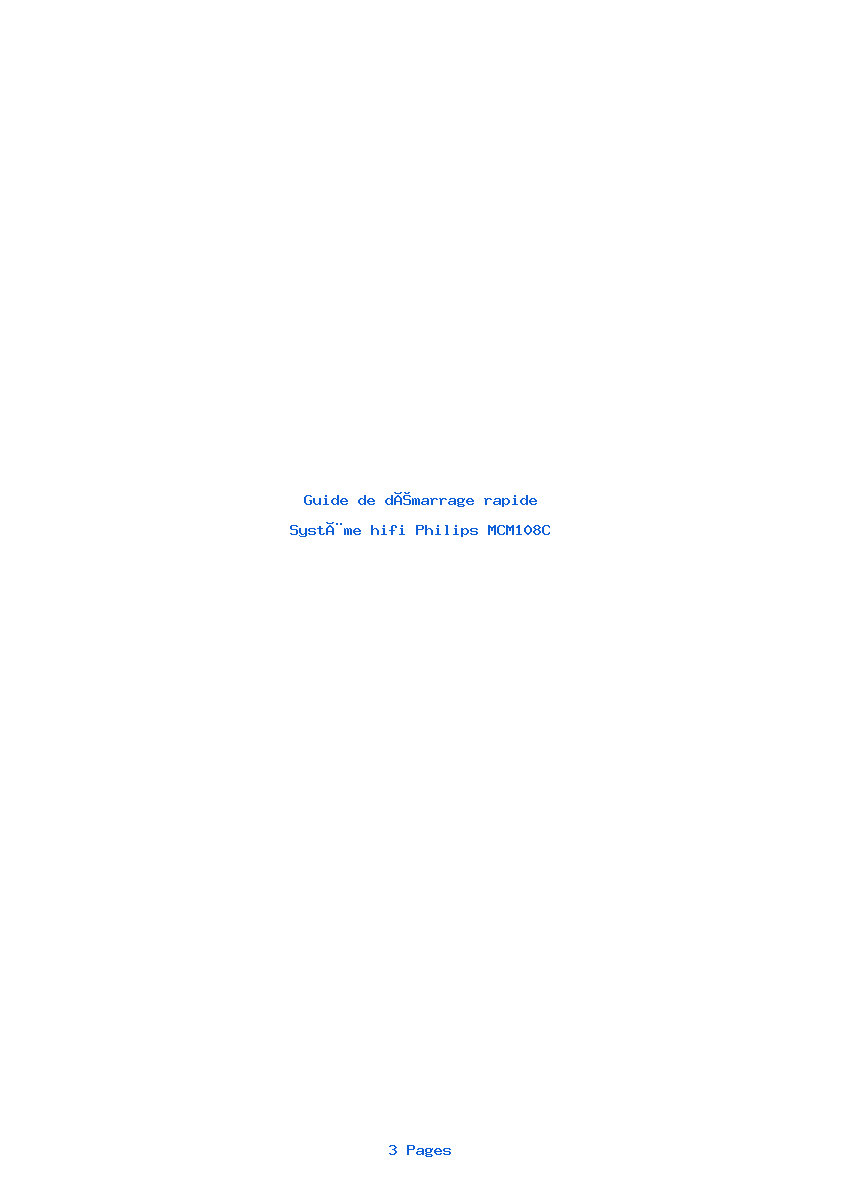 Image de la première page du manuel de l'appareil MCM108C