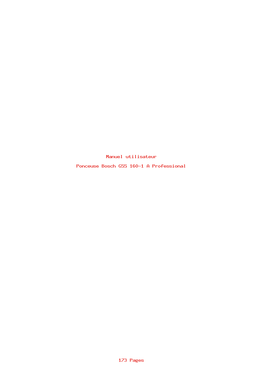 Page 1 de la notice Manuel utilisateur Bosch GSS 160-1 A Professional