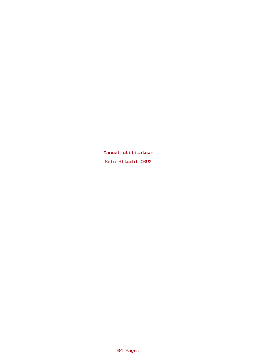 Page 1 de la notice Manuel utilisateur Hitachi C6U2