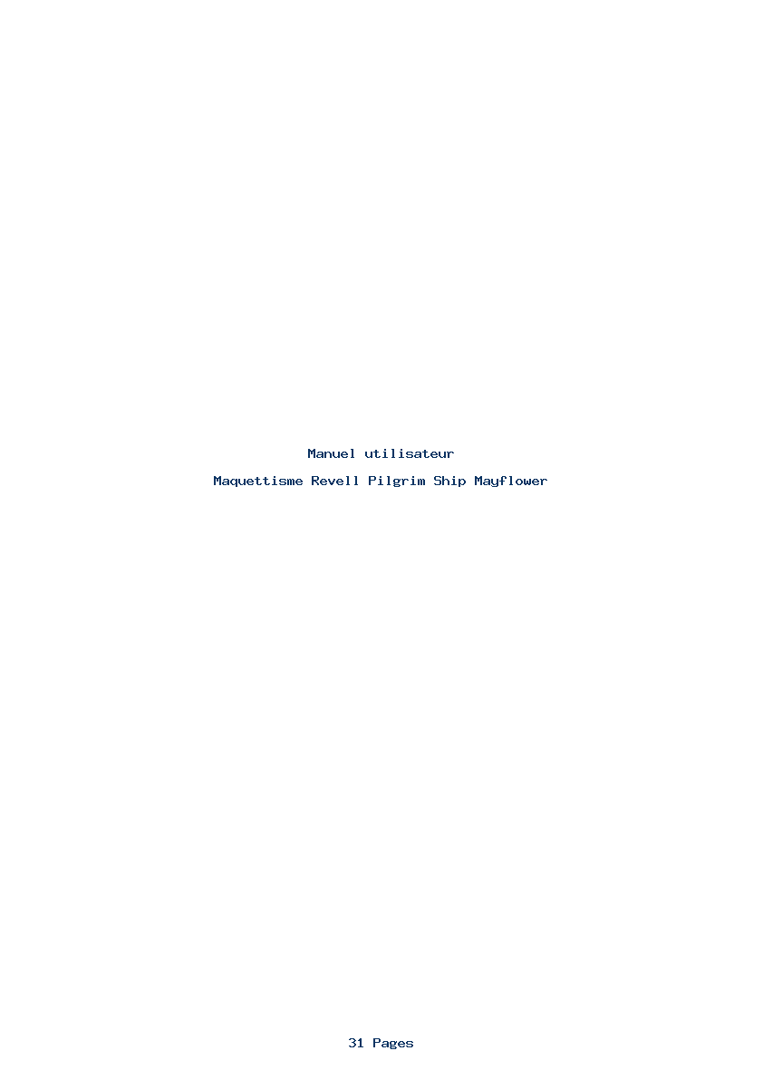 Page 1 de la notice Manuel utilisateur Revell Pilgrim Ship Mayflower