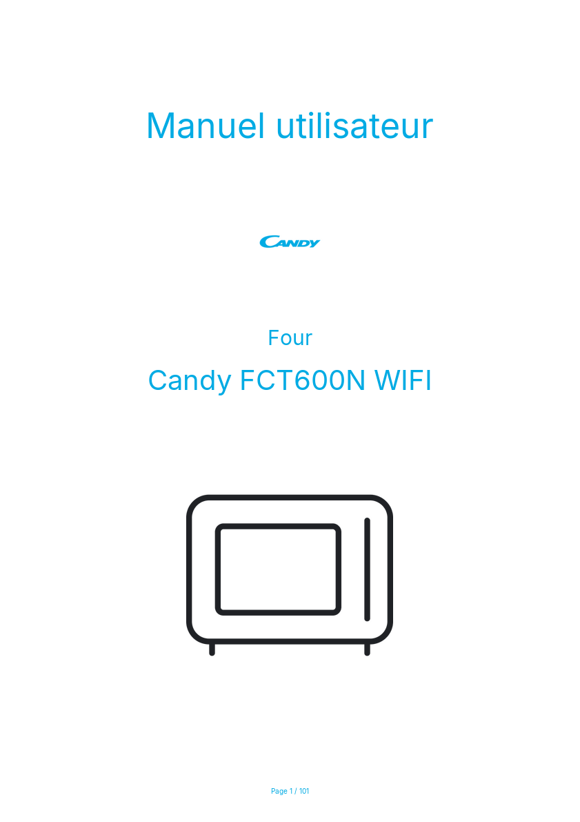 Page 1 de la notice Manuel utilisateur Candy FCT600N WIFI