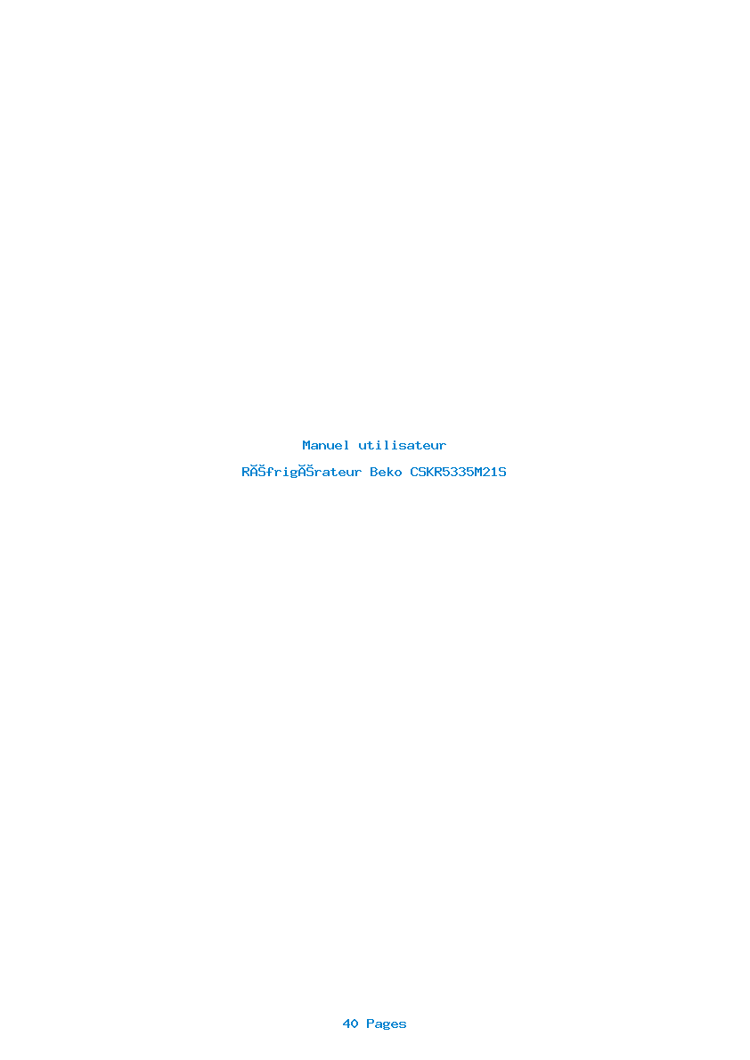 Page 1 de la notice Manuel utilisateur Beko CSKR5335M21S