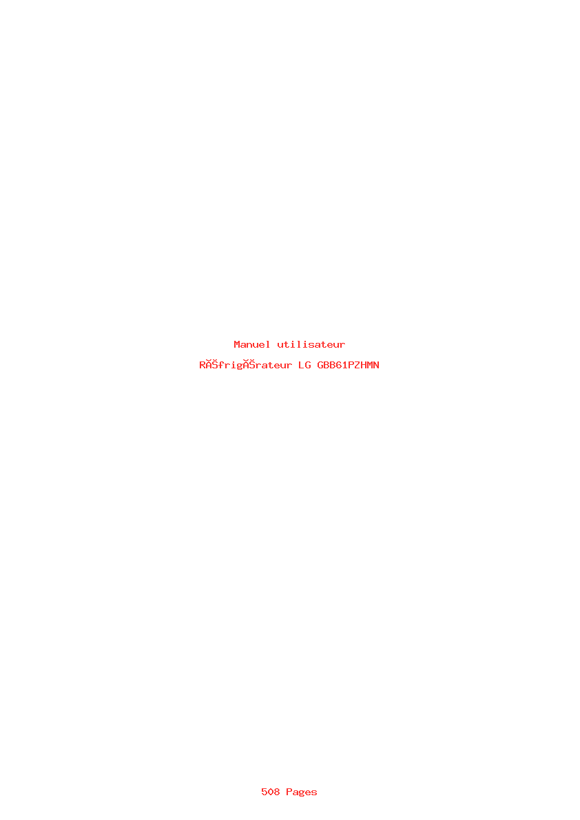 Page 1 de la notice Manuel utilisateur LG GBB61PZHMN