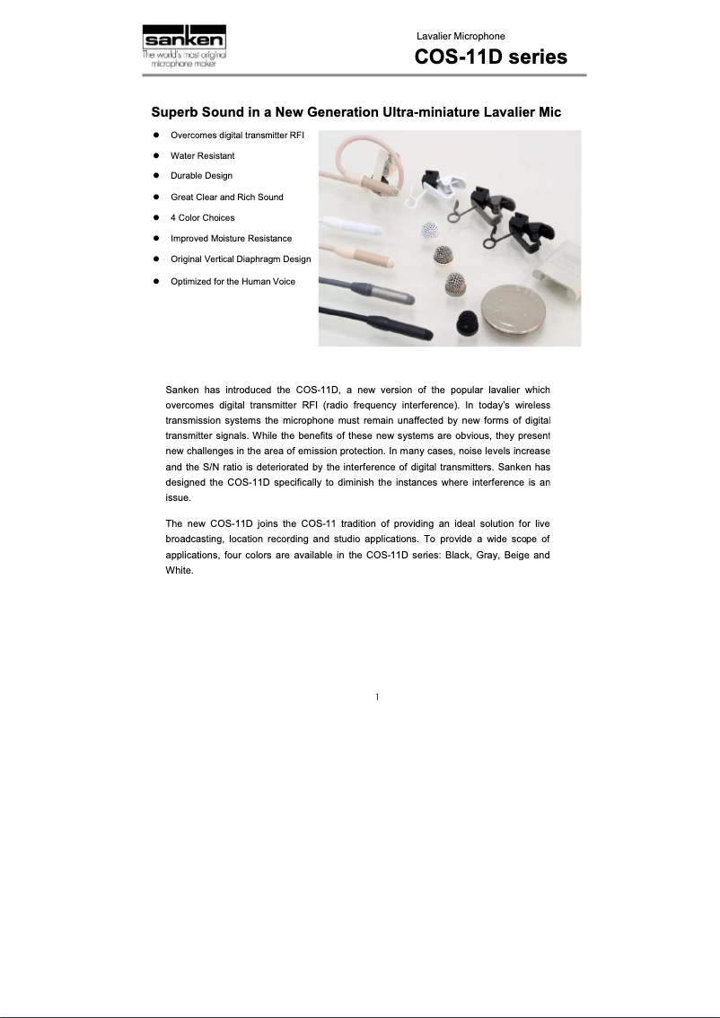 Page 1 de la notice Manuel utilisateur Sanken COS-11D