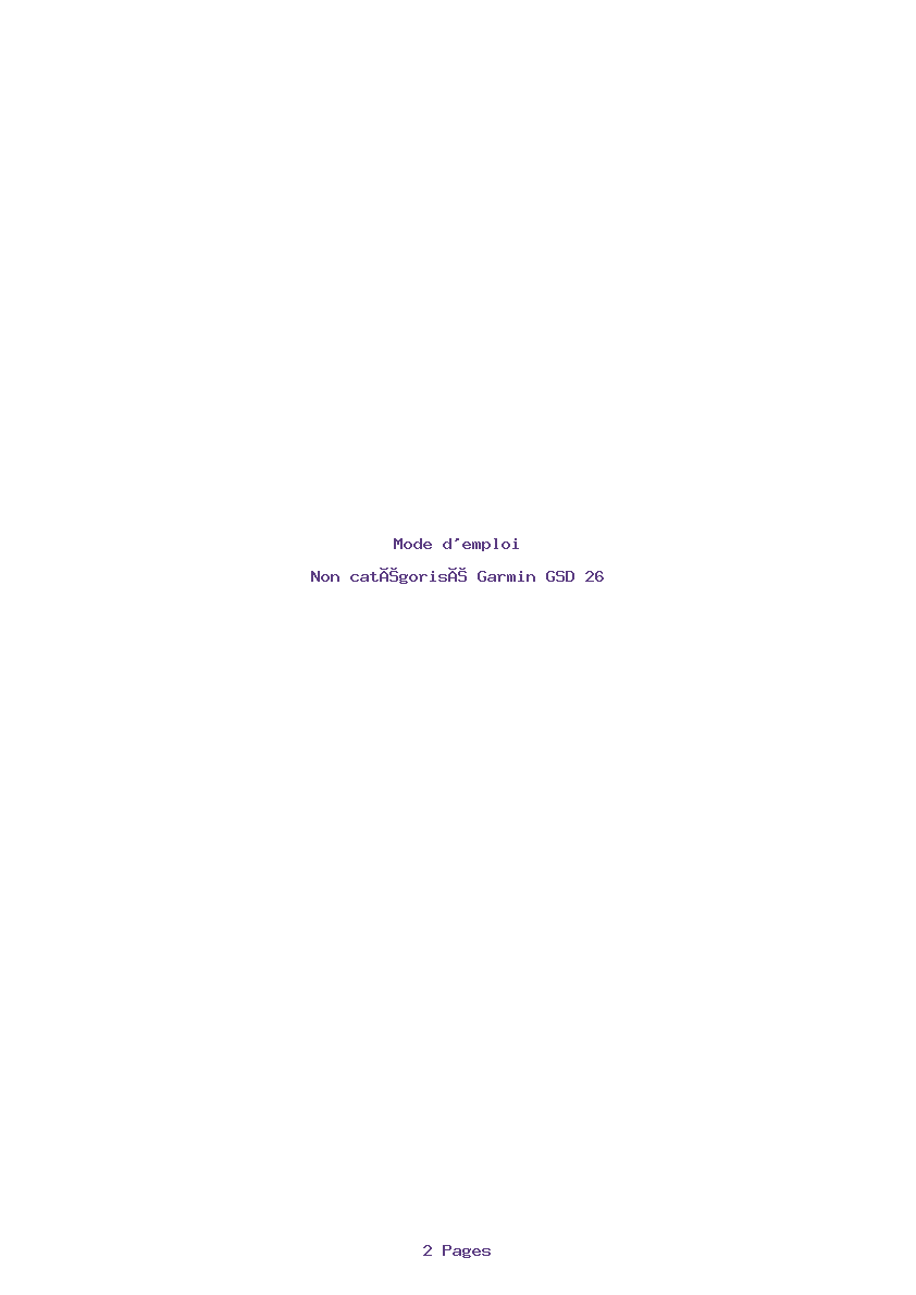 Page 1 de la notice Mode d'emploi Garmin GSD 26