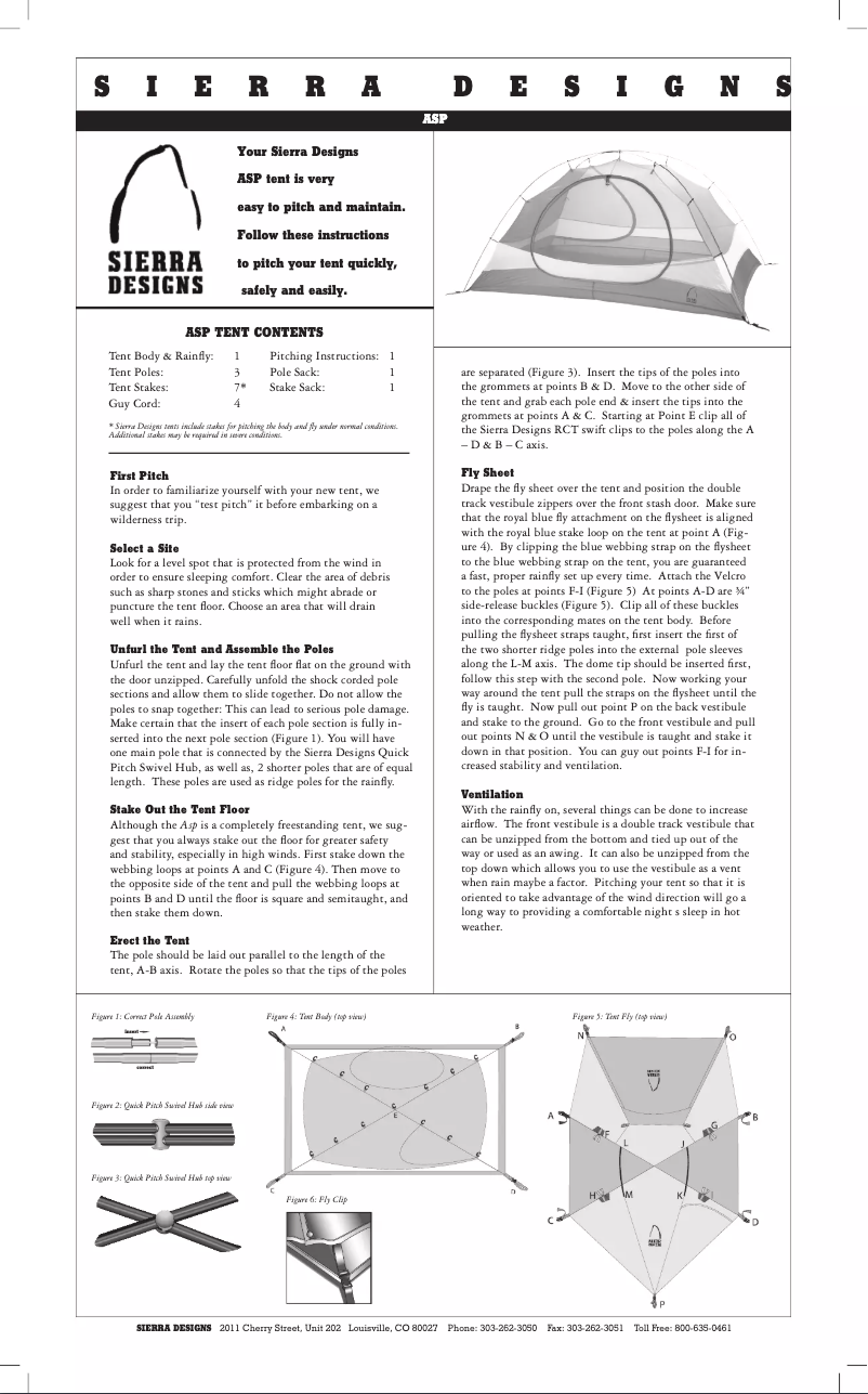Página 1 del manual Manual de usuario Sierra Designs ASP