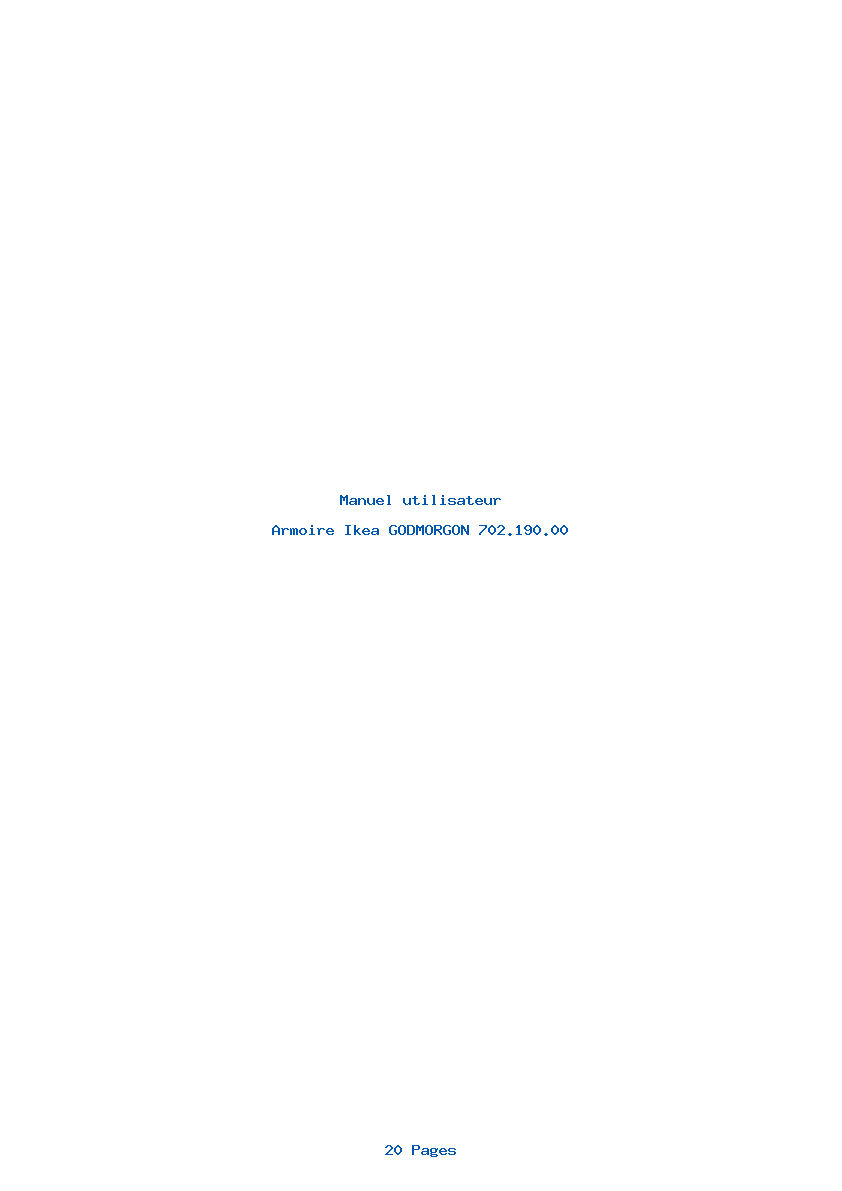 Page 1 de la notice Manuel utilisateur Ikea GODMORGON 702.190.00