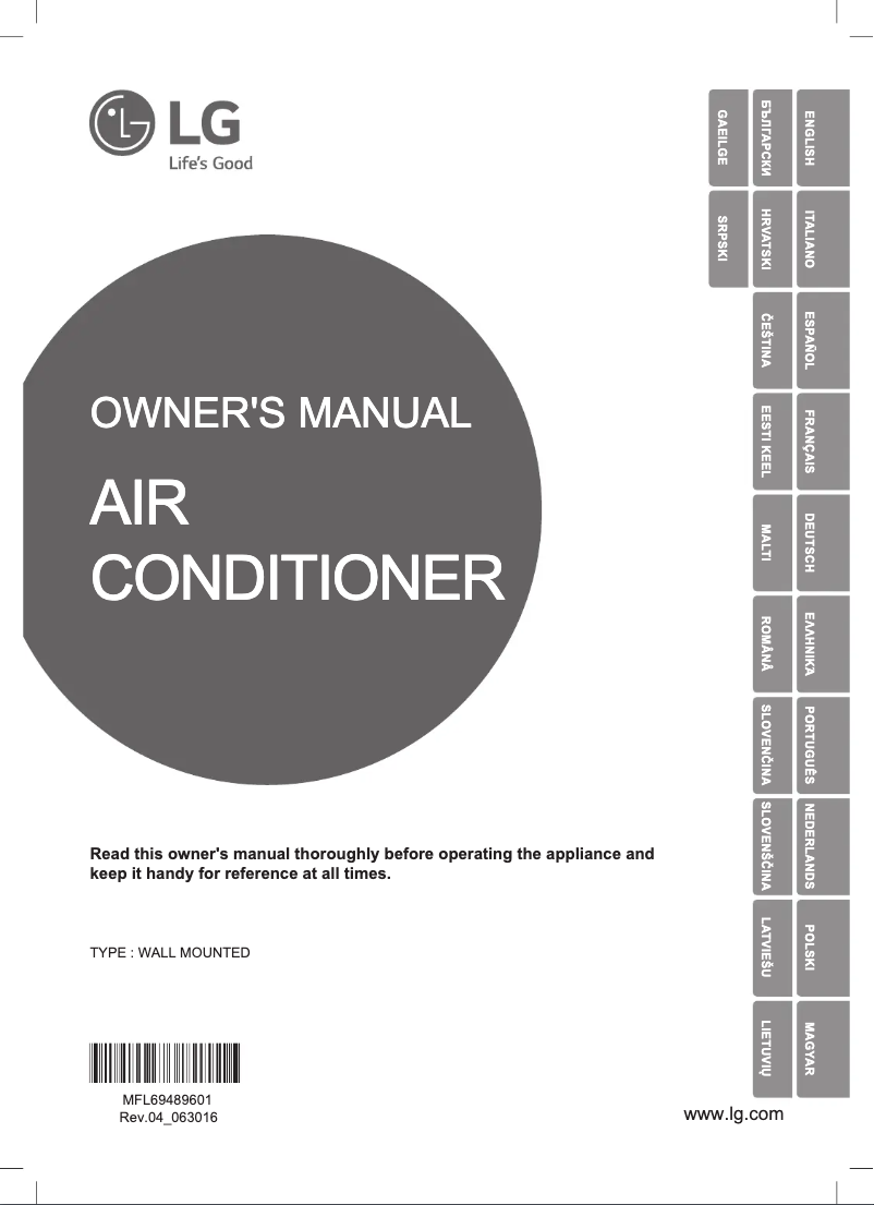 Page 1 of the manual User Manual LG P09EN