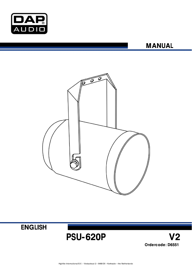 Page 1 de la notice Manuel utilisateur DAP-Audio PSU-620P