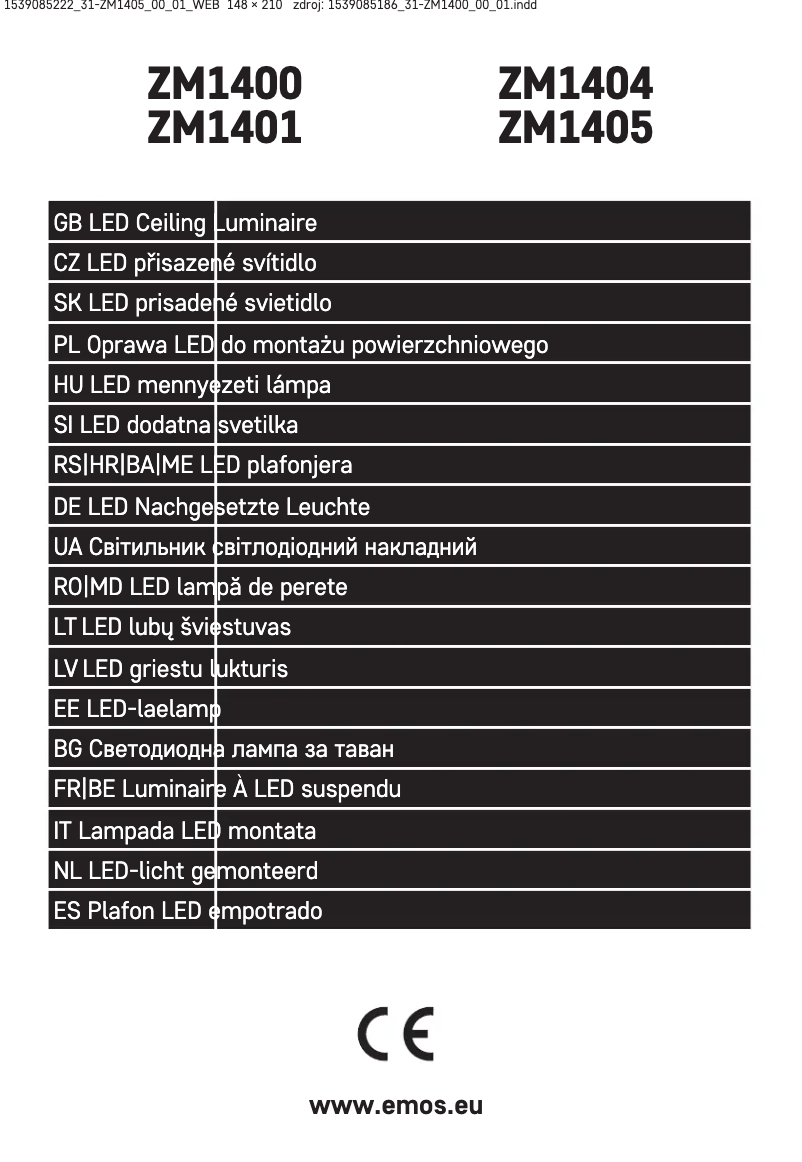 Page 1 de la notice Manuel utilisateur Emos ZM1405