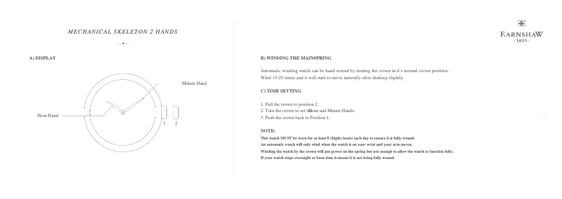 Page 1 de la notice Manuel utilisateur Earnshaw Bauer ES-8061-04