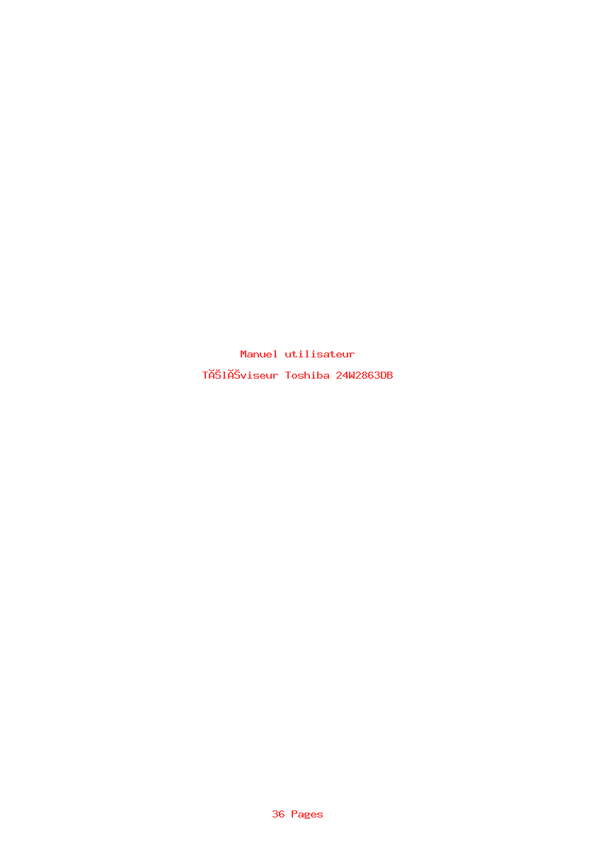 Page 1 de la notice Manuel utilisateur Toshiba 24W2863DB