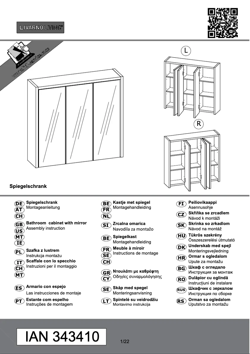 Page 1 de la notice Manuel utilisateur Livarno Lux IAN 343410