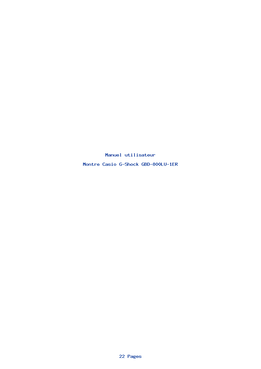 Page 1 de la notice Manuel utilisateur Casio G-Shock GBD-800LU-1ER