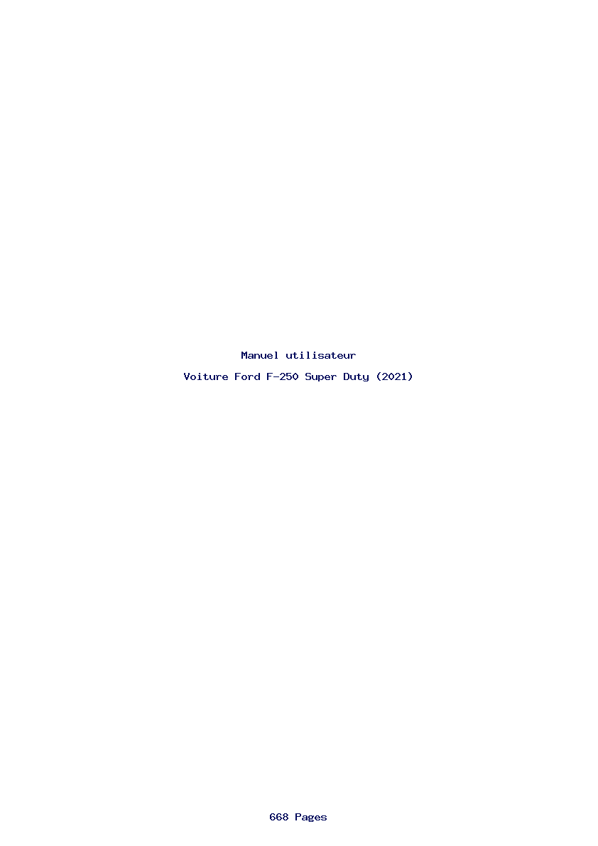 Page 1 de la notice Manuel utilisateur Ford F-250 Super Duty (2021)