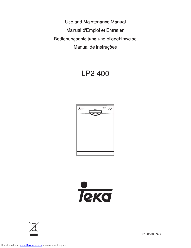 Page 1 de la notice Manuel utilisateur Teka LP2 400