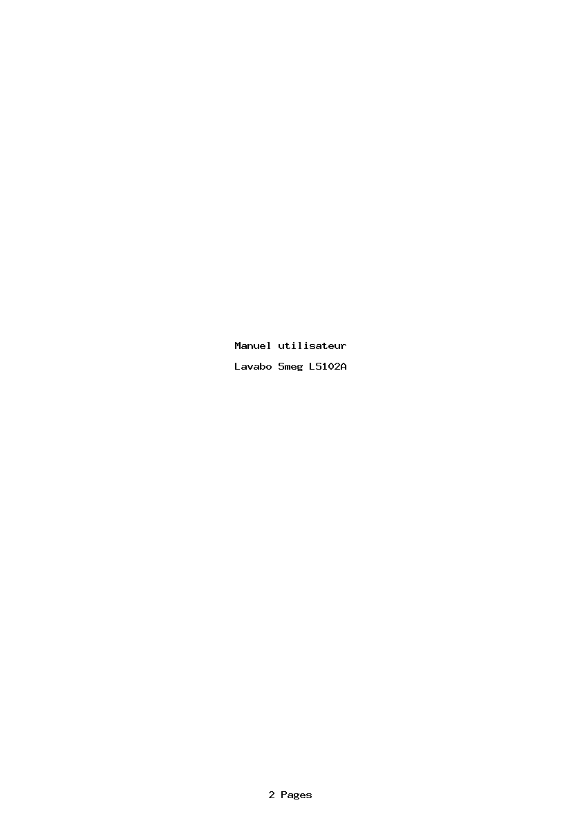 Page 1 de la notice Manuel utilisateur Smeg LS102A