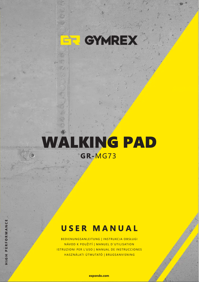 Page 1 de la notice Manuel utilisateur Gymrex GR-MG73