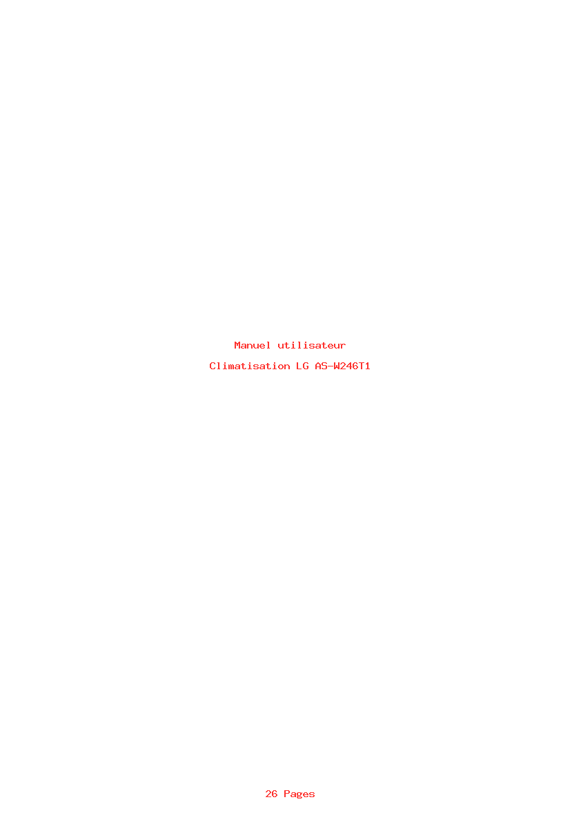 Page 1 de la notice Manuel utilisateur LG AS-W246T1