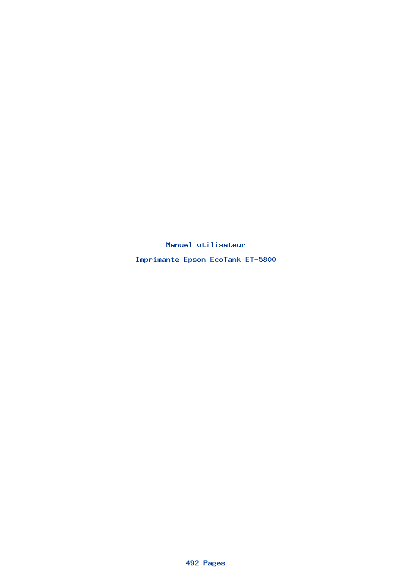 Page 1 de la notice Manuel utilisateur Epson EcoTank ET-5800