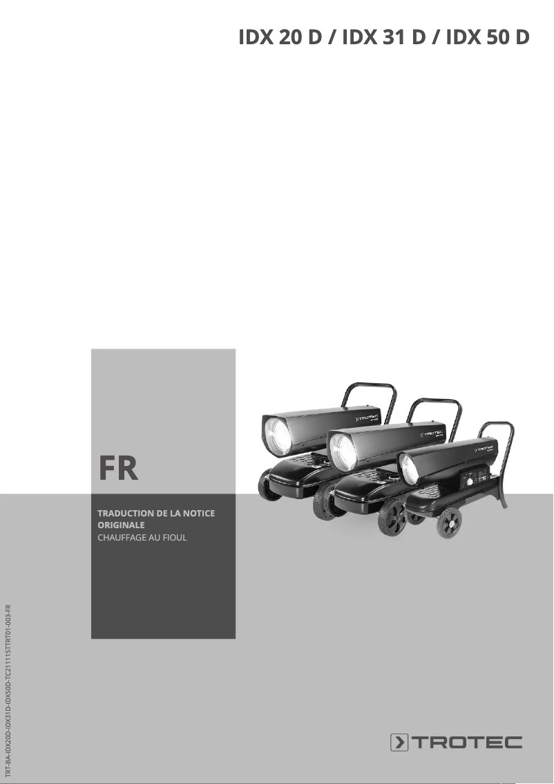 Page 1 de la notice Manuel utilisateur Trotec IDX 20 D