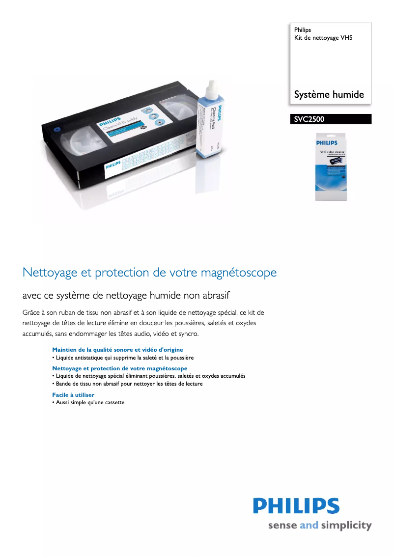 Page n°1 - Fiche technique Philips SVC2500