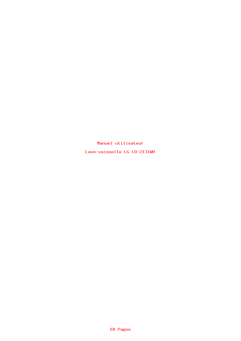 Page 1 de la notice Manuel utilisateur LG LD-2131WH
