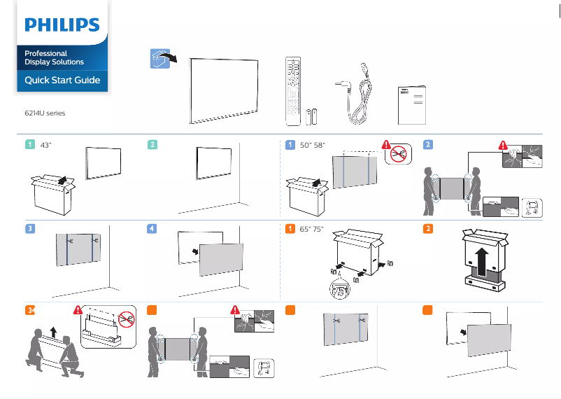 Page 1 of the manual Quick Start Guide Philips 75HFL6214U