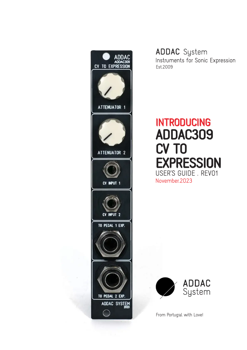 Page 1 de la notice Manuel utilisateur ADDAC System ADDAC309