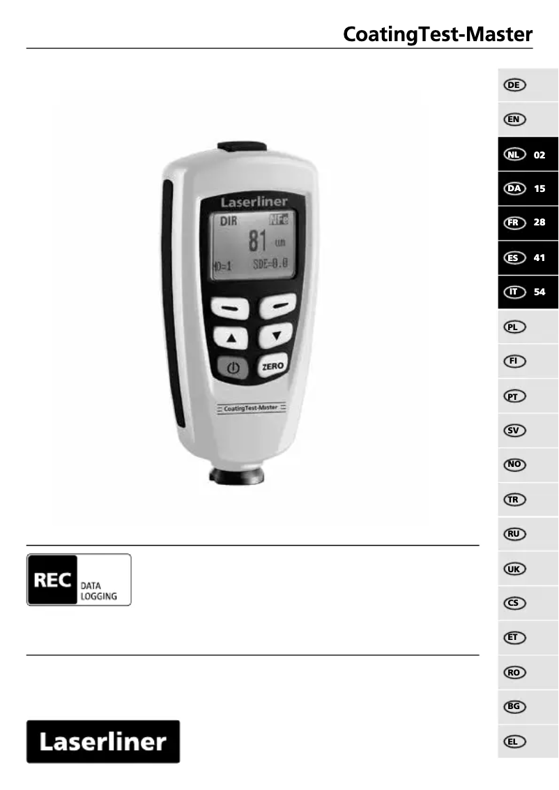 Page 1 of the manual User Manual Laserliner CoatingTest-Master