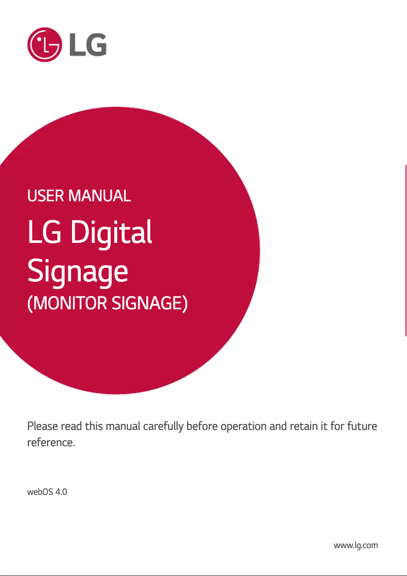 Page 1 of the manual User Manual LG 43SH7E