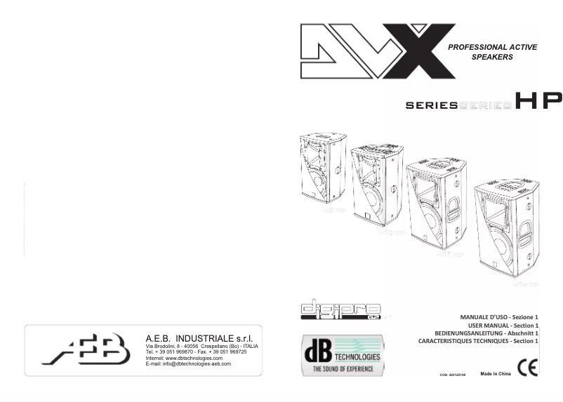 Page 1 de la notice Manuel utilisateur DB Technologies DVX D10 HP