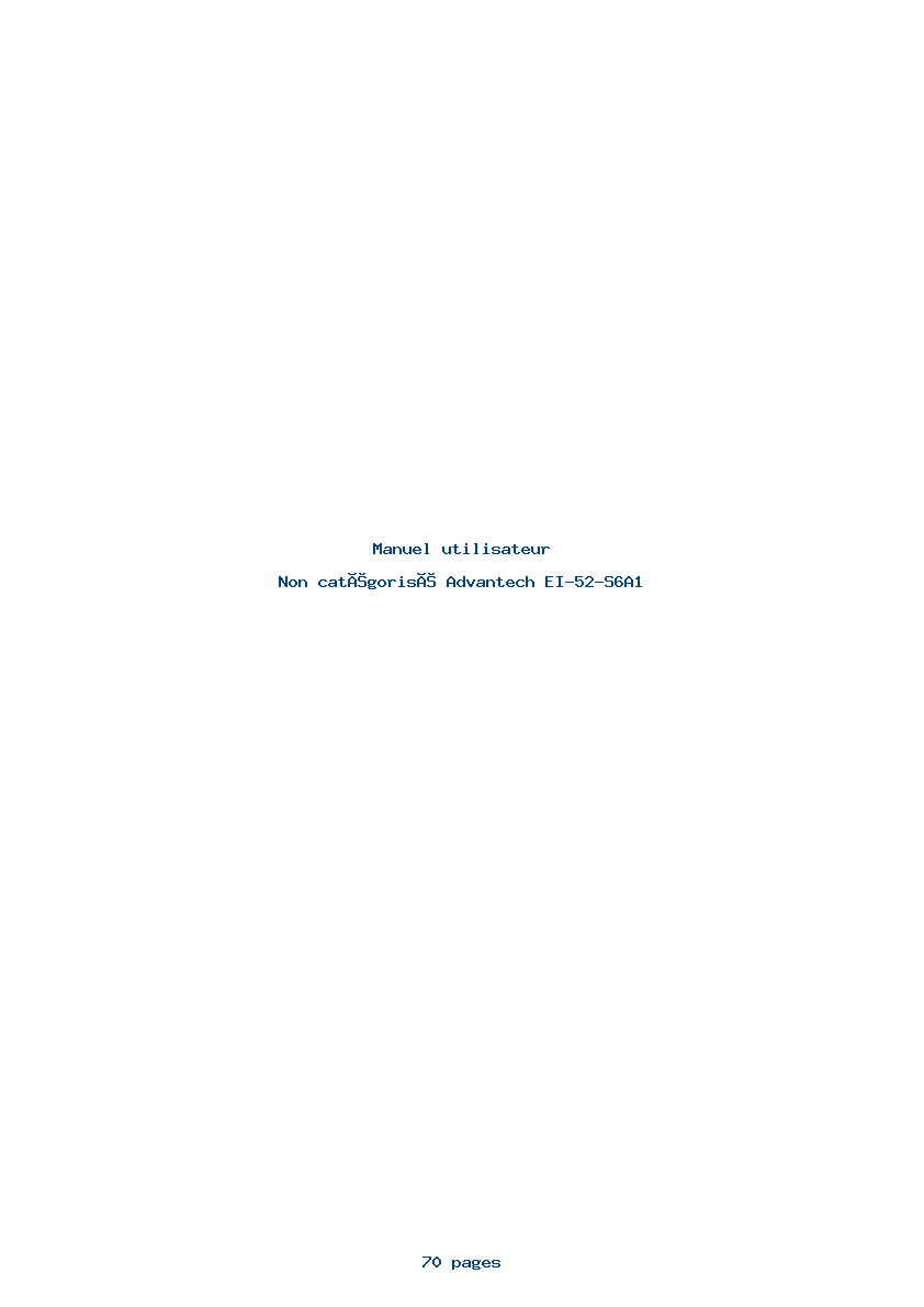 Page 1 de la notice Manuel utilisateur Advantech EI-52-S6A1