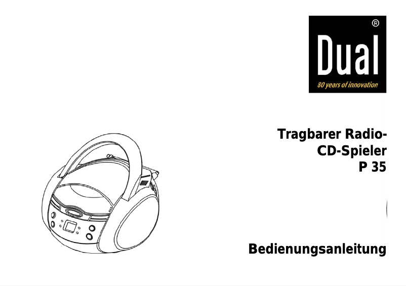 Page 1 de la notice Manuel utilisateur Dual P35