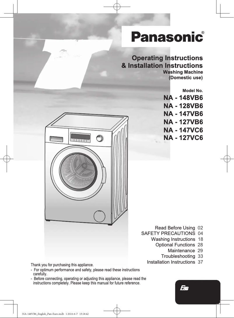 Página 1 del manual Manual de usuario Panasonic NA-127VC6WGN