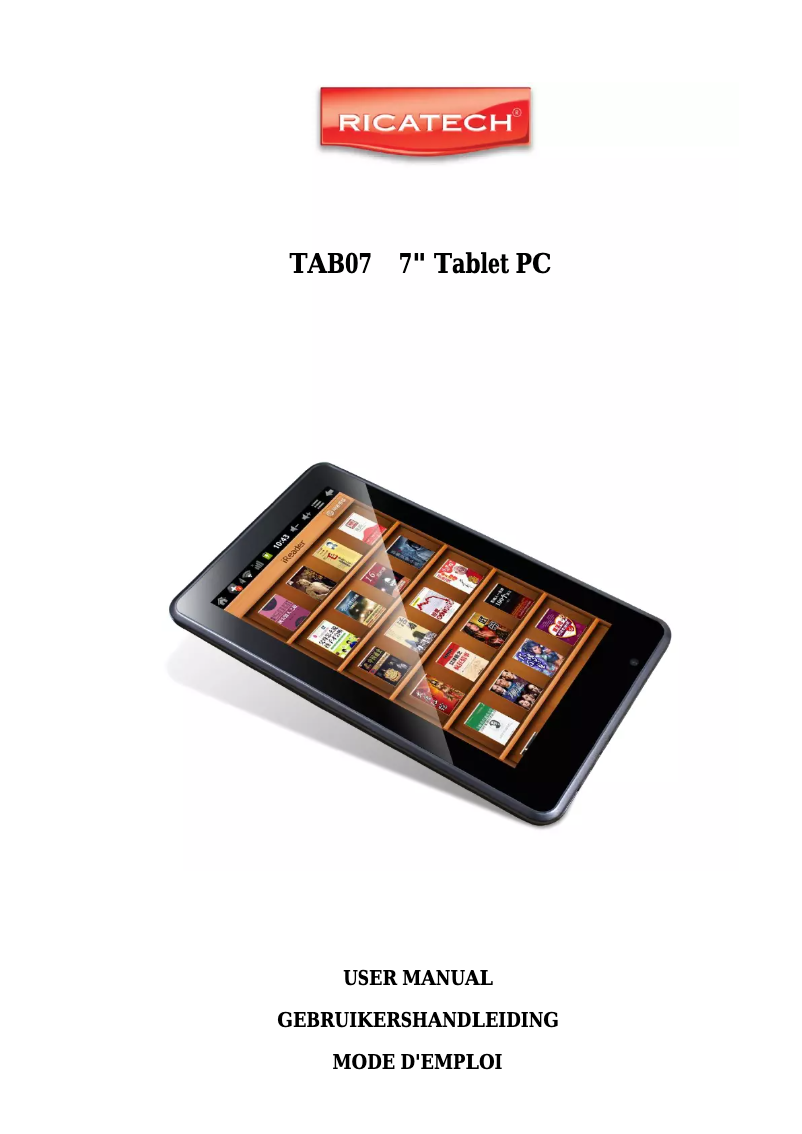 Page 1 de la notice Manuel utilisateur Ricatech TAB07