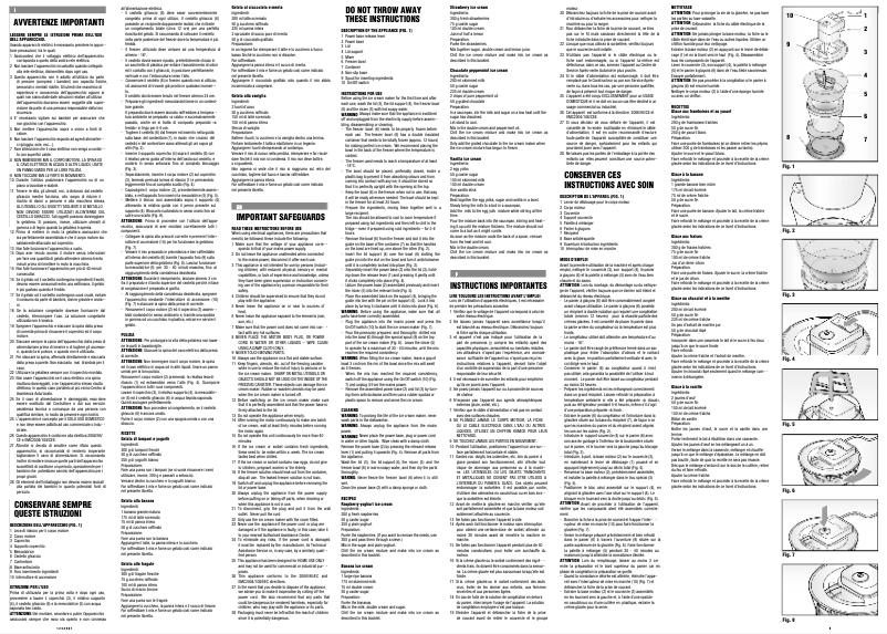 Page 1 de la notice Manuel utilisateur Ariete Gran Gelato
