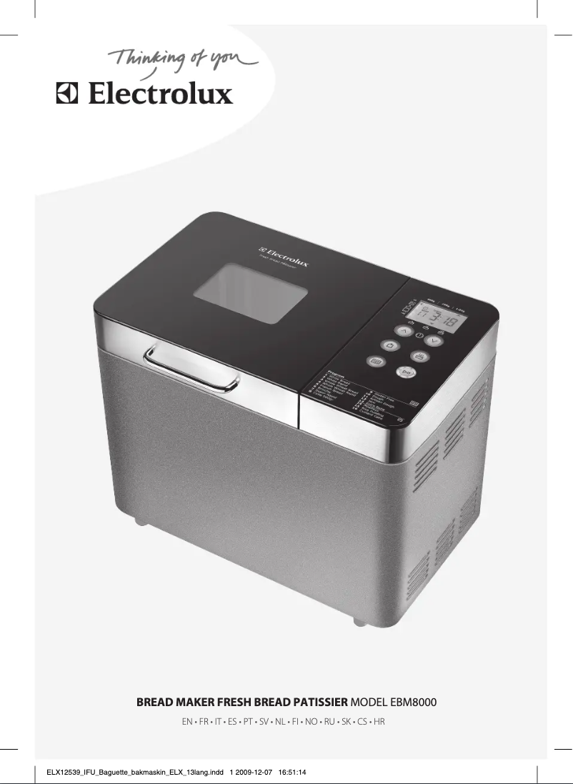 Page 1 de la notice Manuel utilisateur Electrolux EBM8000