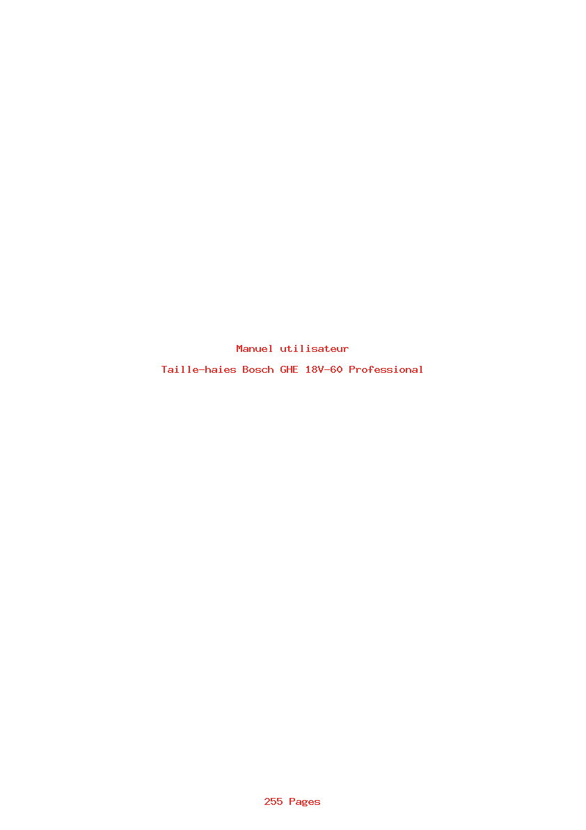Page 1 de la notice Manuel utilisateur Bosch GHE 18V-60 Professional
